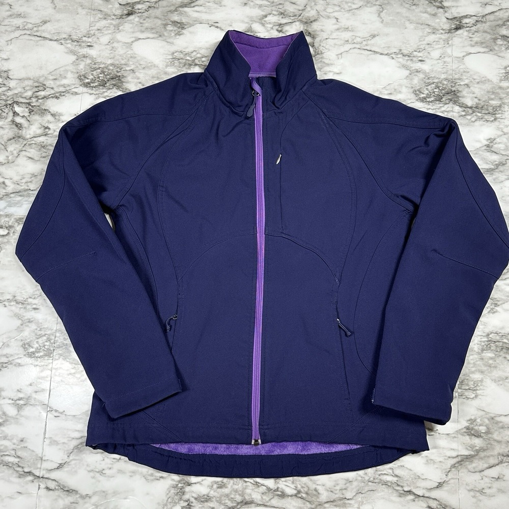 Double Diamond Jacket Coat Womens Size  S‎ Purple Fleece Mock Neck Full Zip